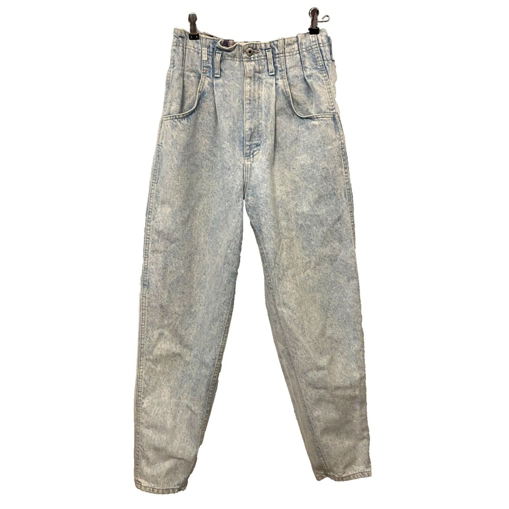 Vtg LEE Denim 80s Mom Jeans Size 11 High Rise Tapered Pleated Baggy USA Made Y2K